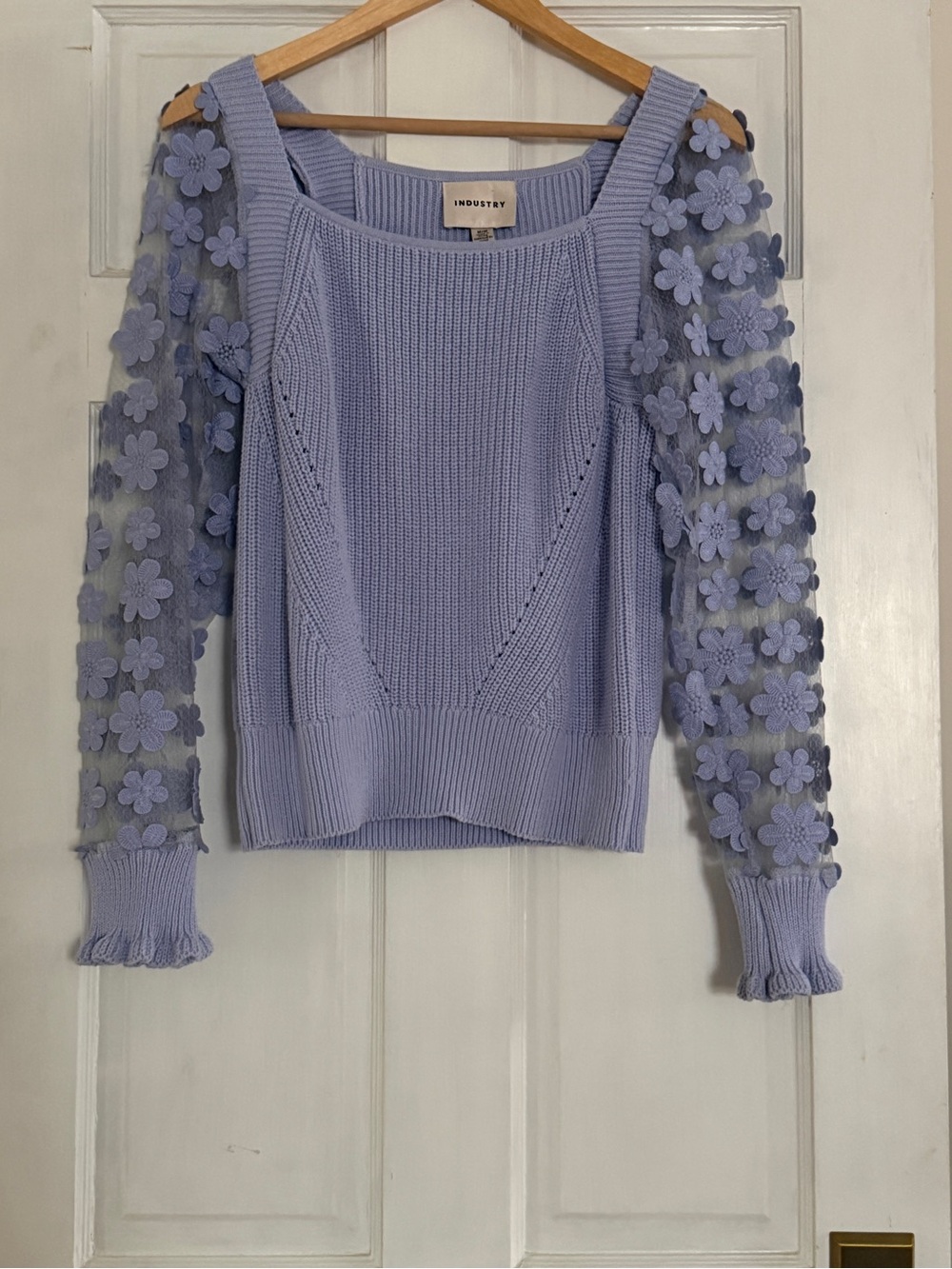 Fun Floral Periwinkle Sweater